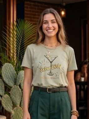 Lucky Brand "Extra Dirty" Martini Graphic T